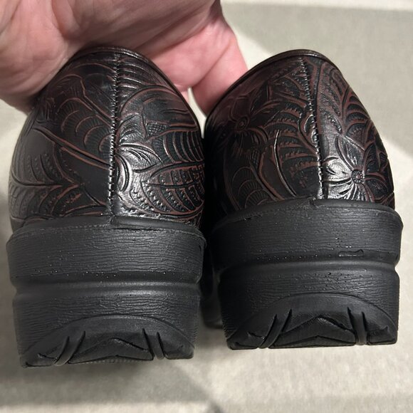 Easy Street Origin Brown Tool Floral Comfort Clogs Women's Size 8 WIDE - Picture 7 of 16